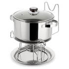 Le Réchaud com Difusor de Calor Aço Inox Tampa de Vidro 5 Lit