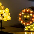 Leao  Luminoso Mdf Luminária Led Quarto Bebê Criança Adolesce