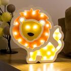 Leao  Luminoso Mdf Luminária Led Quarto Bebê Criança Adolesce