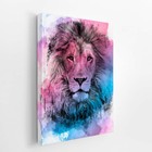 Leão Arte Animais Aquarela Colorido Quadro Canvas 60x40cm