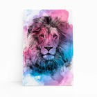 Leão Arte Animais Aquarela Colorido Quadro Canvas 60x40cm
