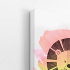 Leão Desenho Animais Laranja Infantil Quadro Canvas 60x40cm