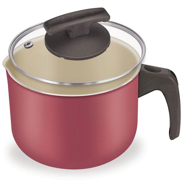 Leiteira Antiaderente Nr 14 Com Tampa Vidro Fortaleza