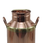 Leiteira Cobre Puro Detalhe E Alças Em Latão Com Tampa G N01