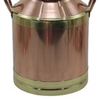 Leiteira Cobre Puro Detalhe E Alças Em Latão Com Tampa G N03