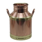 Leiteira Cobre Puro Detalhe E Alças Latão Com Tampa Gg N01