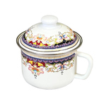 Leiteira Esmaltada Mehndi Indiano Elegance Branca 1 2 Litros