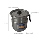 Leiteira Fervedor Com Apito E Alça 2,4lts Alumínio Ø17,5cm