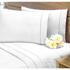 Lençol 3 Pçs 400 Fios Ponto Palito Queen Branco Casen