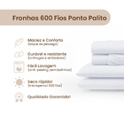 Lençol 3 Pçs 600 Fios Ponto Palito Casal Padrão Branco Casen