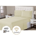 Lençol 3 Peças Casal 400 Fios Bege Toque Suave Ponto Palito C