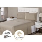 Lençol 3 Peças Casal 400 Fios Marfim Toque Suave Ponto Palito
