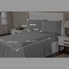 Lençol 3 Peças Casal 400 Fios Prata Toque Suave Ponto Palito