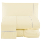 Lençol 3 Peças King 400 Fios Bege Toque Suave Ponto Palito Ca