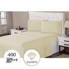 Lençol 3 Peças King 400 Fios Bege Toque Suave Ponto Palito Ca