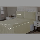 Lençol 3 Peças Queen 400 Fios Bege Toque Suave Ponto Palito C