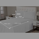 Lençol 3 Peças Queen 400 Fios Branco Toque Suave Ponto Palito