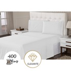 Lençol 3 Peças Queen 400 Fios Branco Toque Suave Ponto Palito