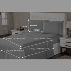 Lençol 4 Peças Casal 400 Fios Prata Toque Suave Ponto Palito