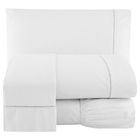 Lençol 4 Peças King 400 Fios Branco Toque Suave Ponto Palito