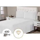 Lençol 4 Peças Queen 400 Fios Branco Toque Suave Ponto Palito