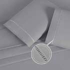 Lençol 600 Fios Micro Percal Paquistanes Cinza Ponto Palito D