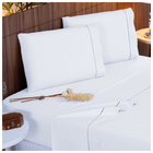 Lençol Airbnb 4 Pçs 400 Fios Casen Ponto Palito Casal Branco