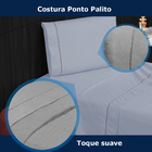 Lençol Airbnb 4 Pçs 400 Fios Casen Ponto Palito King Cinza