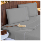 Lençol Airbnb 4 Pçs 400 Fios Casen Ponto Palito King Cinza