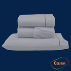 Lençol Airbnb 4 Pçs 400 Fios Casen Ponto Palito King Cinza