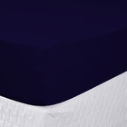 Lençol Avulso Casal Com Elástico 150 Fios Casen Azul Marinho