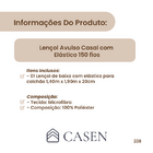 Lençol Avulso Casal Com Elástico 150 Fios Casen Azul Marinho