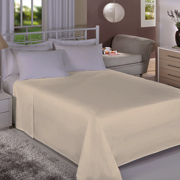 Lençol Avulso - Casal - Premium Plus - Sem Elástico - Bege -
