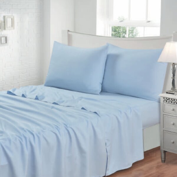 Lençol Avulso Queen Com Elástico Jolitex - Toque De Seda Azul