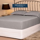 Lençol Avulso Queen Slim Com Elástico Percal 200 Fios - Cinza