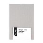 Lençol Avulso Solteiro Algodão 200 Fios Com Elástico Cinza -