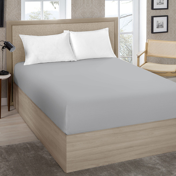 Lençol Avulso - Solteiro - Premium Plus - C/ Elástico - Cinza