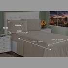 Lençol Casal 3 Peças Marfim 400 Fios Toque Macio Ponto Palito