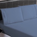Lençol Casal 500 Fios 3 Peças 100% Algodao - Azul Topázio