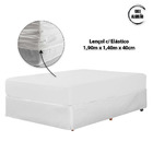 Lençol Casal 500 Fios 4 Peças 40cm Altura - Branco