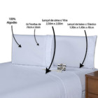 Lençol Casal 500 Fios 4 Peças 40cm Altura - Branco