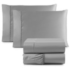 Lençol Casal 500 Fios 4 Peças 40cm Altura - Cinza Claro