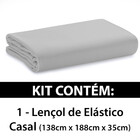 Lençol Casal Com Elástico 100 Algodão Percal 130 Fios - Dohler