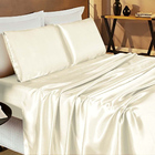 Lençol Cetim Charmousse La Fiori Queen 4 Peças - Palha - 100%