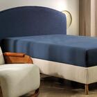 Lençol Com Elástico King Altenburg Malha Fio Penteado Azul Mi