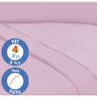 Lençol Com Eleastico Da Casa  E Duas Fronhas Ponto Palito Ros