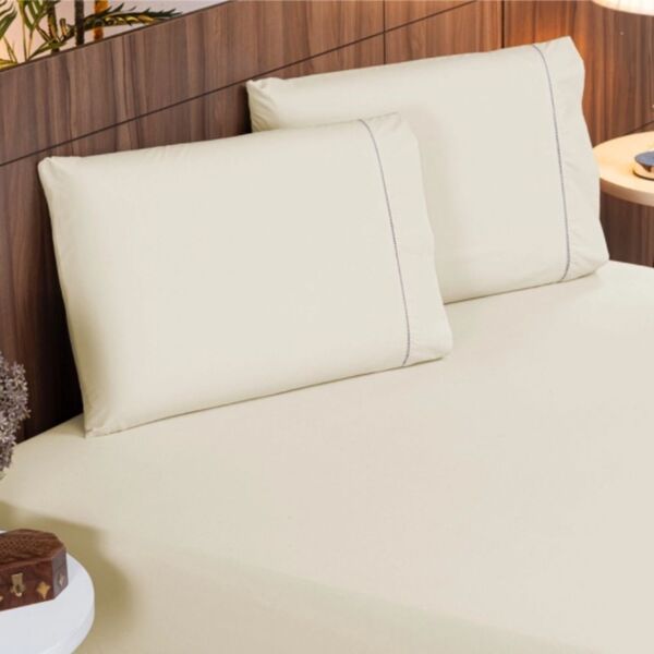 Lençol Com Fronha 400 Fios 400 Fios Ponto Palito 4 Peças Casa