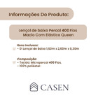 Lençol De Baixo Percal 400 Fios Macio Com Elástico Queen  Pal