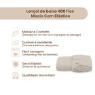 Lençol De Baixo Percal 400 Fios Macio Com Elástico Queen  Pal