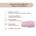 Lençol De Baixo Percal 400 Fios Macio Com Elástico Queen  Rosê